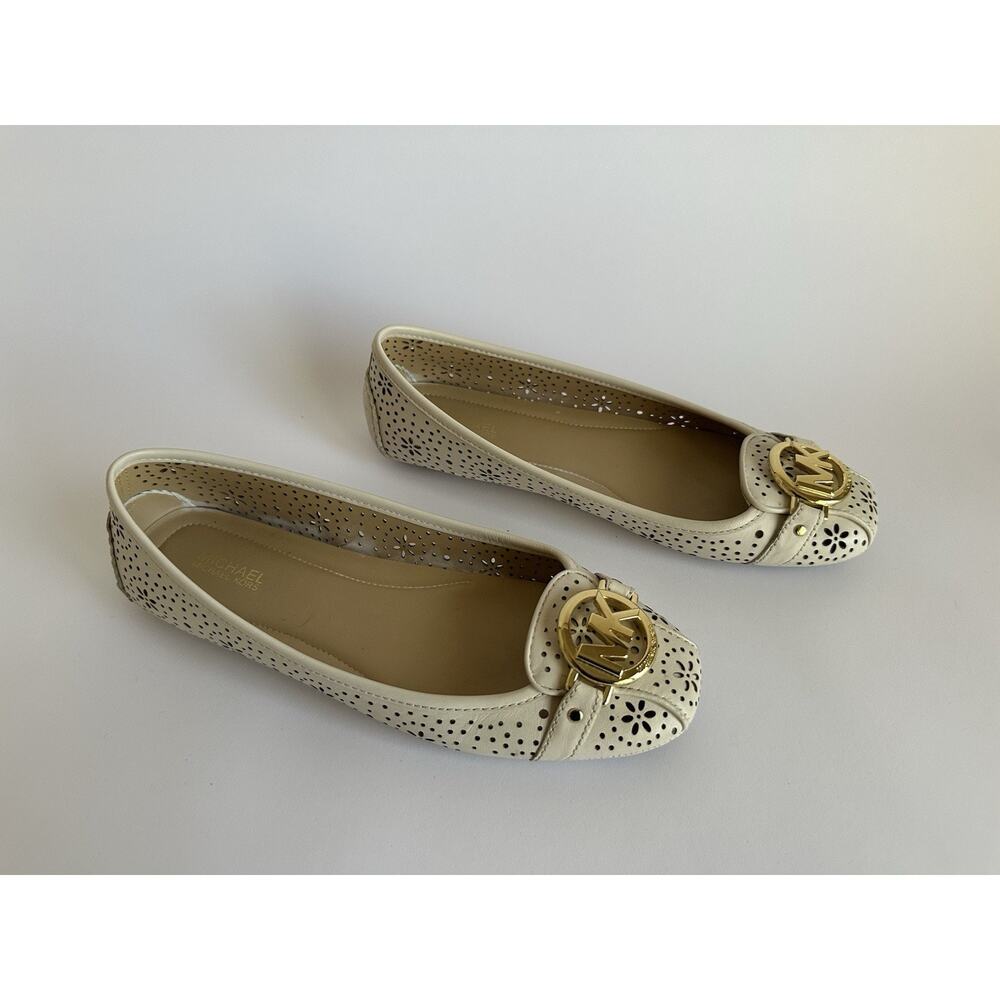 MICHAEL KORS FULTON PERFORATED MOCCASINS LEATHER FLATS 7.5 - Picture 5 of 7